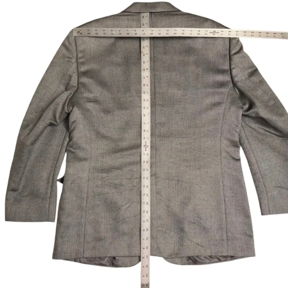 JoS. A. Bank Men’s Silk & Camel Hair Gray Herringbone Blazer Sport Coat 44R